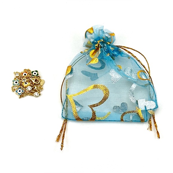 18K Gold Plated over 925 Sterling Silver Multicolor Evil Eye Clover Necklace - Picture 4 of 4